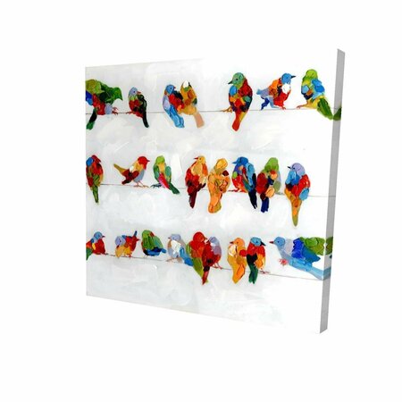FONDO 12 x 12 in. A Lot of Colorful Birds on A Wire-Print on Canvas FO2781652